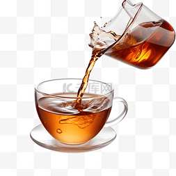 饮料和茶点图片_PNG倒茶杯，茶或咖啡，茶壶和杯子
