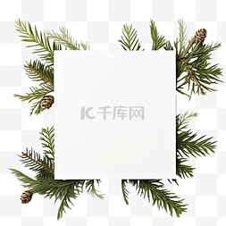 事图片_由圣诞树枝和纸卡制成的创意布局