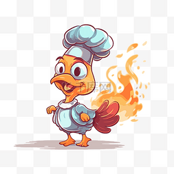 厨师卡通厨师图片_烤火雞 向量