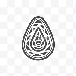 黑白鸡蛋标志，带有简单的几何设