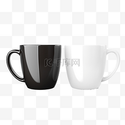 黑色咖啡杯图片_白色和黑色咖啡杯