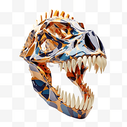 斯科加瀑布图片_使用生成人工智能创建的恐龙头骨
