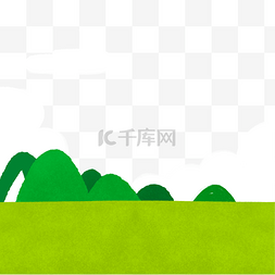 卡通绿色草堆图片_草丛绿色白云
