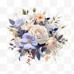 白色花瓣婚礼图片_浪漫的婚礼或庆典鲜花花束生成人