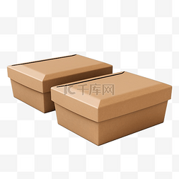 3d 渲染两个隔离的食品盒