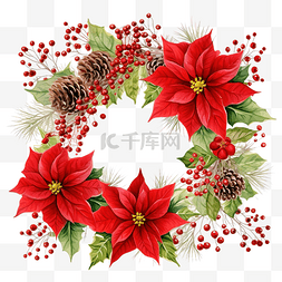 红花装饰图片_美丽的框架圣诞快乐，有一朵红花