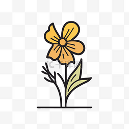 花真花图片_与叶子一致的黄色花图标 向量