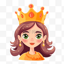 皇冠卡通王冠图片_女王皇冠剪贴画卡通女孩与金色的