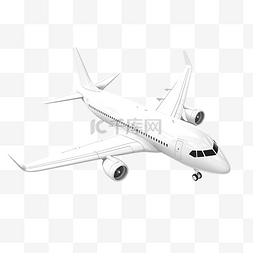 云图片_3d 最小飞机白色飞机 3d 插图