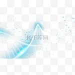 抽象光效螺旋dna分子结构横图科技感蓝色科技生物