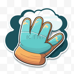 园艺手套图片_展示了园艺手套的贴纸 向量