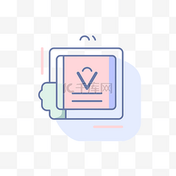 方针图标图片_打开文档 v 图标上的文本 向量