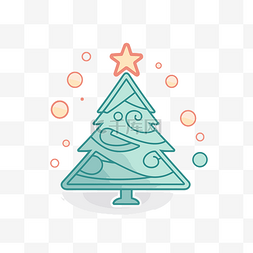圣诞节标志图标和圣诞树图标 向