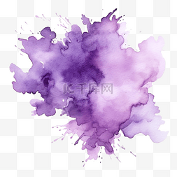 印迹图片_水彩染色紫色