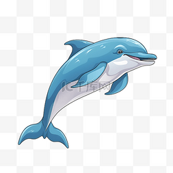 海豚海洋卡通图片_跳跃的海豚画卡通风格所有元素都