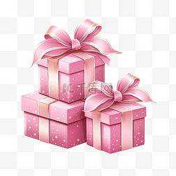 礼品盒礼品盒图片_粉色礼品盒，带有可爱卡通风格的