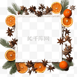 橘子装饰圣诞框架