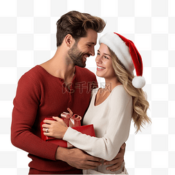 拥抱夫妻图片_有吸引力的白人情侣正在家里庆祝