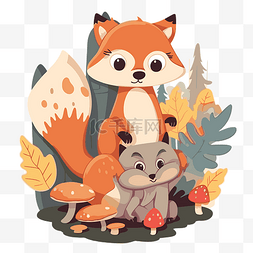 森林里的狐狸图片_可爱的狐狸和他的朋友在森林里剪