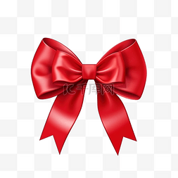 礼品卡的红丝带和蝴蝶结隔离装饰