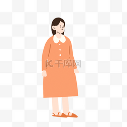 橙色衣服的女孩图片_穿橙色衣服的女人