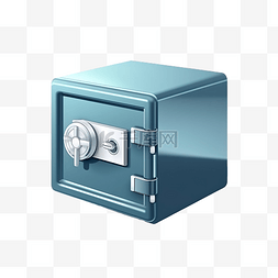 鋼图片_简约风格的保险箱和锁插图