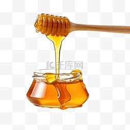 从木勺滴下的蜂蜜
