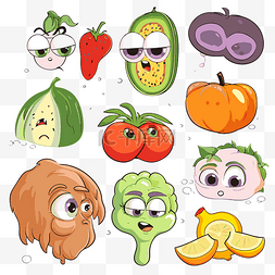 可爱蔬菜水果图片_五種感官 向量