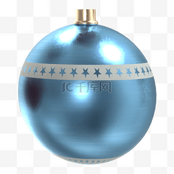 蓝色3d花纹图片_圣诞节装饰球3d蓝色