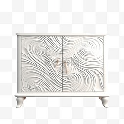 家具生活图片_3d 白色橱柜与装饰 3d 渲染