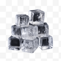 立方体透明蓝色图片_堆冰块
