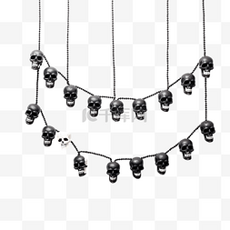 骷髅和交叉骨图片_万圣节派对装饰或项链上挂着的骷