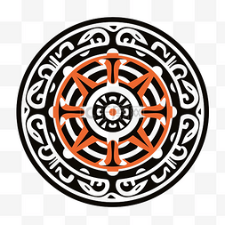 传统文化圆形图案图片_达雅克部落的典型圆形图案