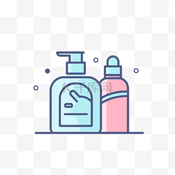 个人护理肥皂和洗发水 向量