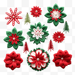 圣诞手工制作的红色和绿色装饰品