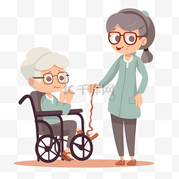 护理人员剪贴画 一位坐在轮椅上