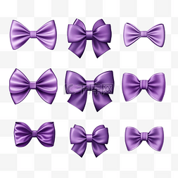 紫罗兰色蝴蝶结或丝带装饰蝴蝶结