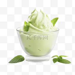 3d 渲染绿茶冰淇淋