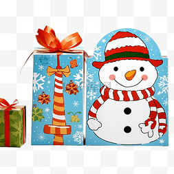 卡通禮品盒图片_教育圣诞纸工艺品儿童圣诞礼物雪
