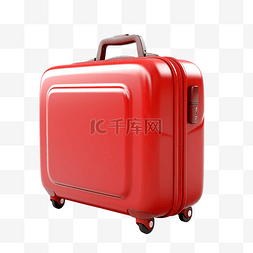 旅背景图片_3d 渲染红色手提箱 3d 渲染白色背