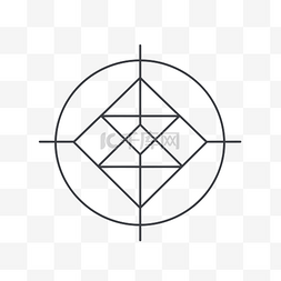 水晶和圆圈的黑线符号 向量