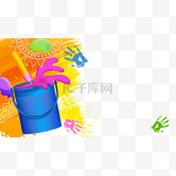 色彩喷溅图片_彩色印度洒红节颜料桶庆祝节日