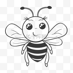 蜜蜂简单图片_大眼睛和大嘴蜜蜂插图，用于绘画