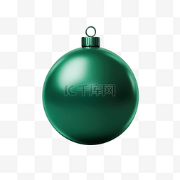 深绿色圣诞树玩具或球体积和逼真