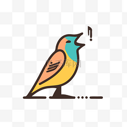 插画鸟儿图片_唱歌的鸟插画 向量