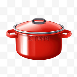 红色煮锅PNG插图