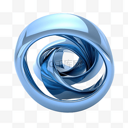 3d 蓝色抽象螺旋高品质隔离渲染