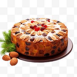 圣诞节传统水果蛋糕配葡萄干