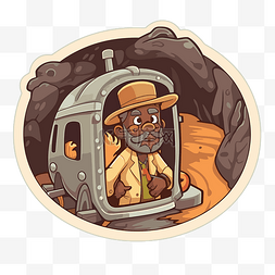 地下铁路图片_贴纸描绘了一名男子驾驶火车驶入