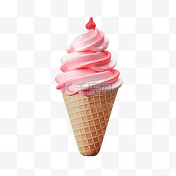 冰淇淋的甜筒图片_孤立的冰淇淋甜筒 3d 插图